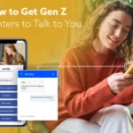 How to Get Gen Z Renters to Talk to You blog image with female student looking a a live chat and virtual assistant app on her phone